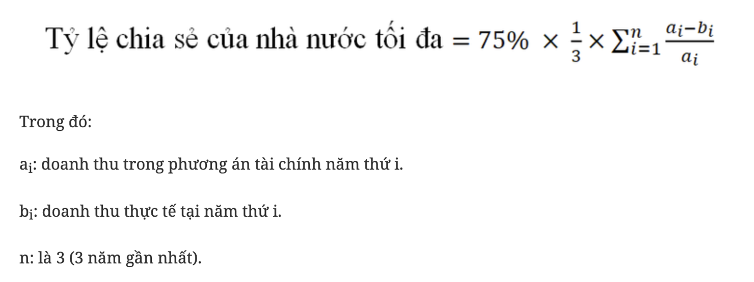 Cách xác định tỷ lệ lệ chia sẻ của Nhà nước.