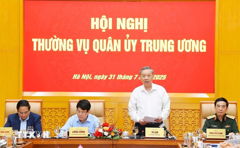 Tổng Bí thư Tô Lâm chủ trì hội nghị. (Ảnh: TTXVN). 