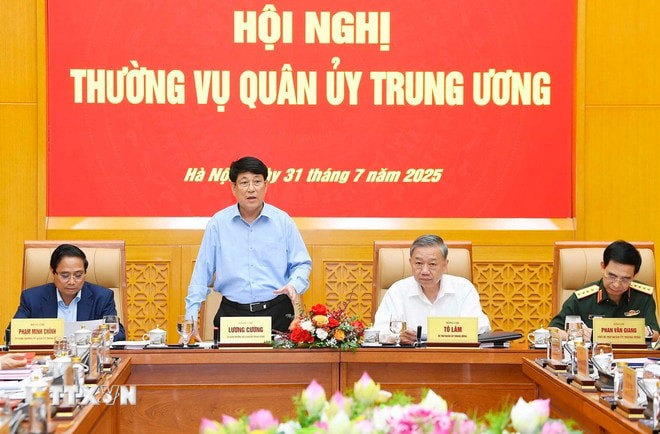Chủ tịch nước Lương Cường phát biểu. Ảnh: TTXVN. 