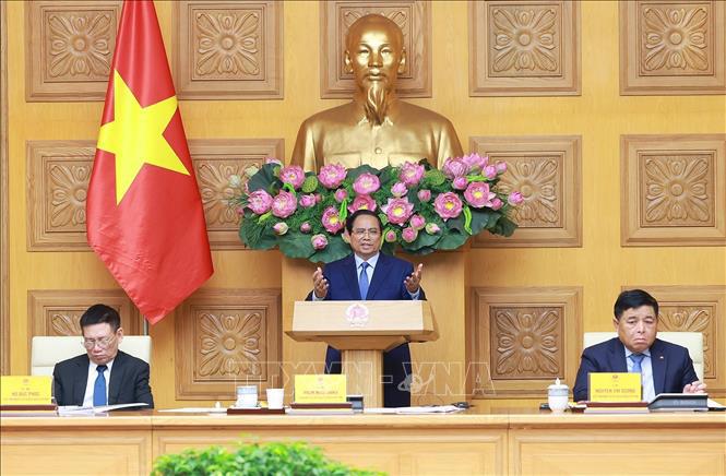 Thủ tướng Phạm Minh Chính kết luận buổi toạ đàm với các doanh nghiệp Nhật Bản đang đầu tư tại Việt Nam. Ảnh: Dương Giang/TTXVN