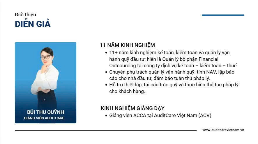 Diễn giả Bùi Thu Quỳnh - Hội viên ACCA