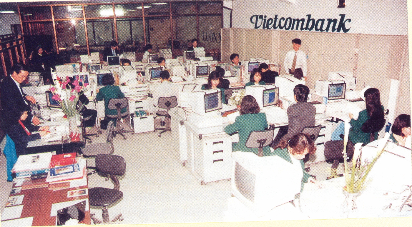 Trung t&acirc;m thanh to&aacute;n Vietcombank thập ni&ecirc;n 90 của thế kỷ XX
