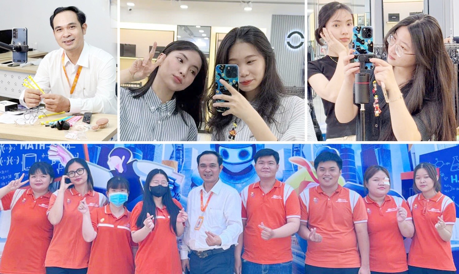 Giảng viên ThS Nguyễn Văn Nhân cùng sinh viên.