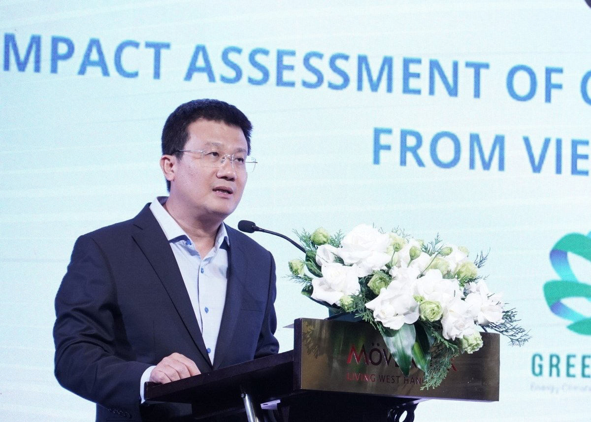 Ông Nguyễn Tuấn Quang - Phó Cục trưởng Cục Biến đổi khí hậu chia sẻ về lộ tình phát triển thị trường carbon tại Việt Nam. Ảnh Internet