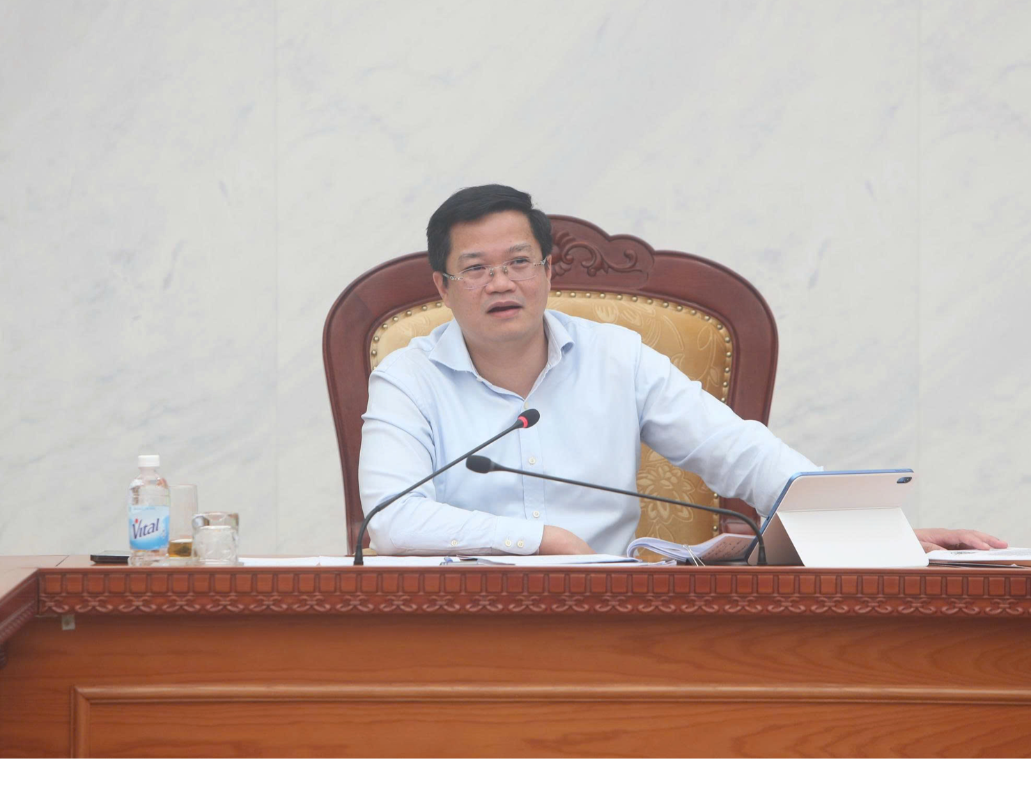 Thứ trưởng Nguyễn Đức T&acirc;m ph&aacute;t biểu tại buổi họp.&nbsp;