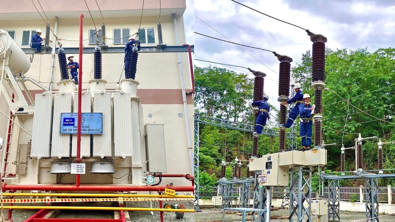 Nhà máy Thủy điện Bắc Bình thực hiện tiểu tủ, bảo trì trạm biến áp của nhà máy
