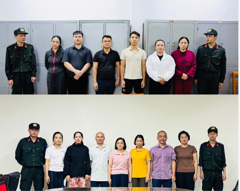 Một số đối tượng cầm đầu và đồng phạm trong vụ án đã bị bắt giữ. Ảnh: Công an tỉnh Lào Cai.