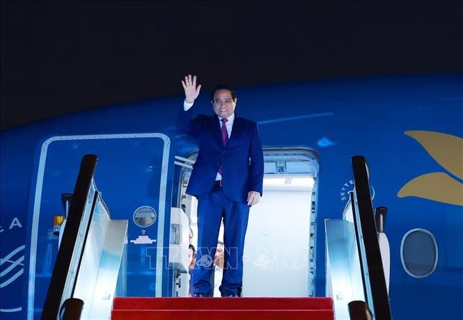 Thủ tướng Phạm Minh Ch&iacute;nh đến Thi&ecirc;n T&acirc;n, bắt đầu chuyến tham dự Hội nghị Thượng đỉnh Tổ chức Hợp t&aacute;c Thượng Hải (SCO) 2025. Ảnh: Dương Giang/TTXVN. &nbsp;