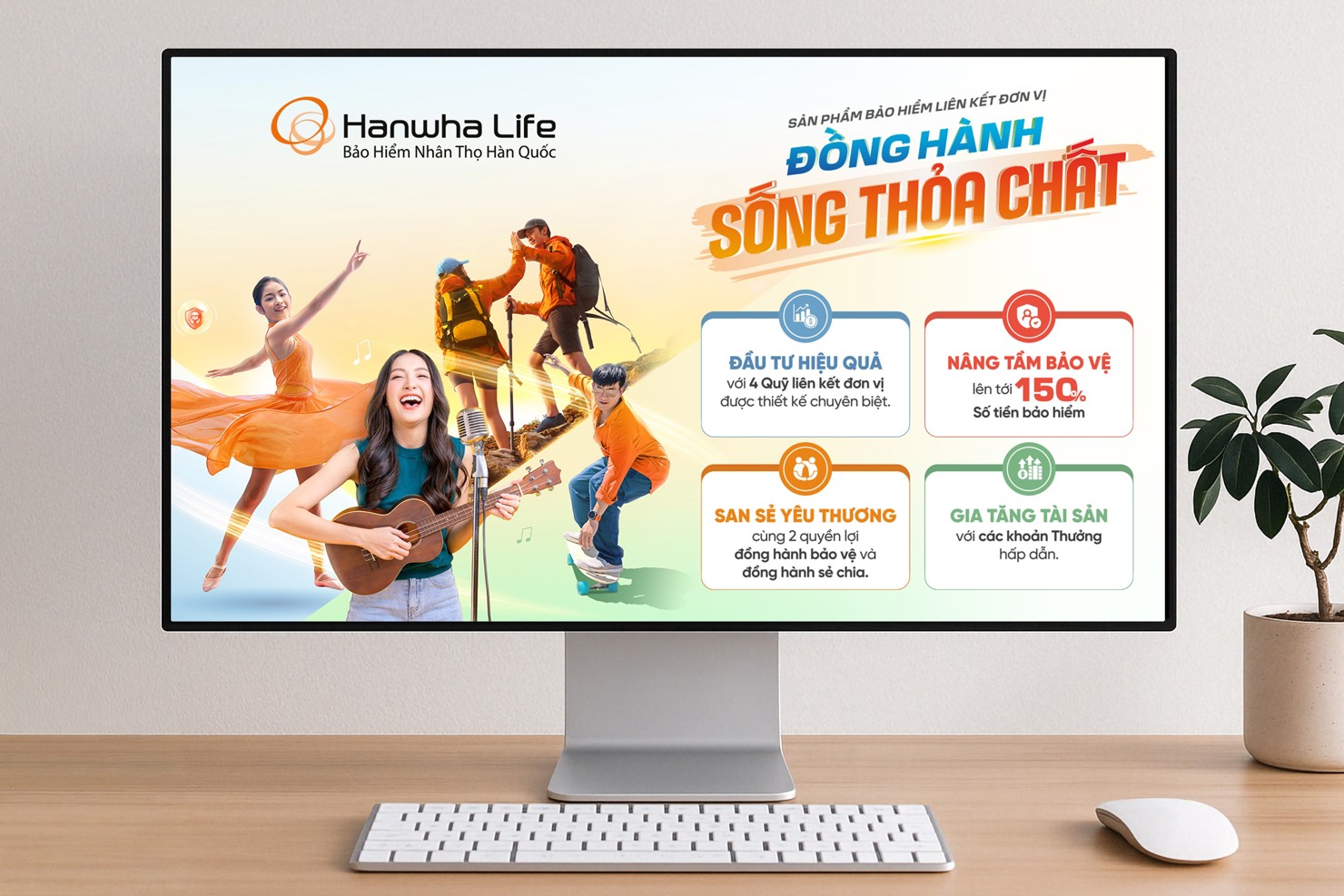 Hanwha Life Việt Nam ra mắt thị trường sản phẩm bảo hiểm liên kết đơn vị “Đồng hành sống thỏa chất” kết hợp hài hòa giữa bảo vệ và đầu tư.