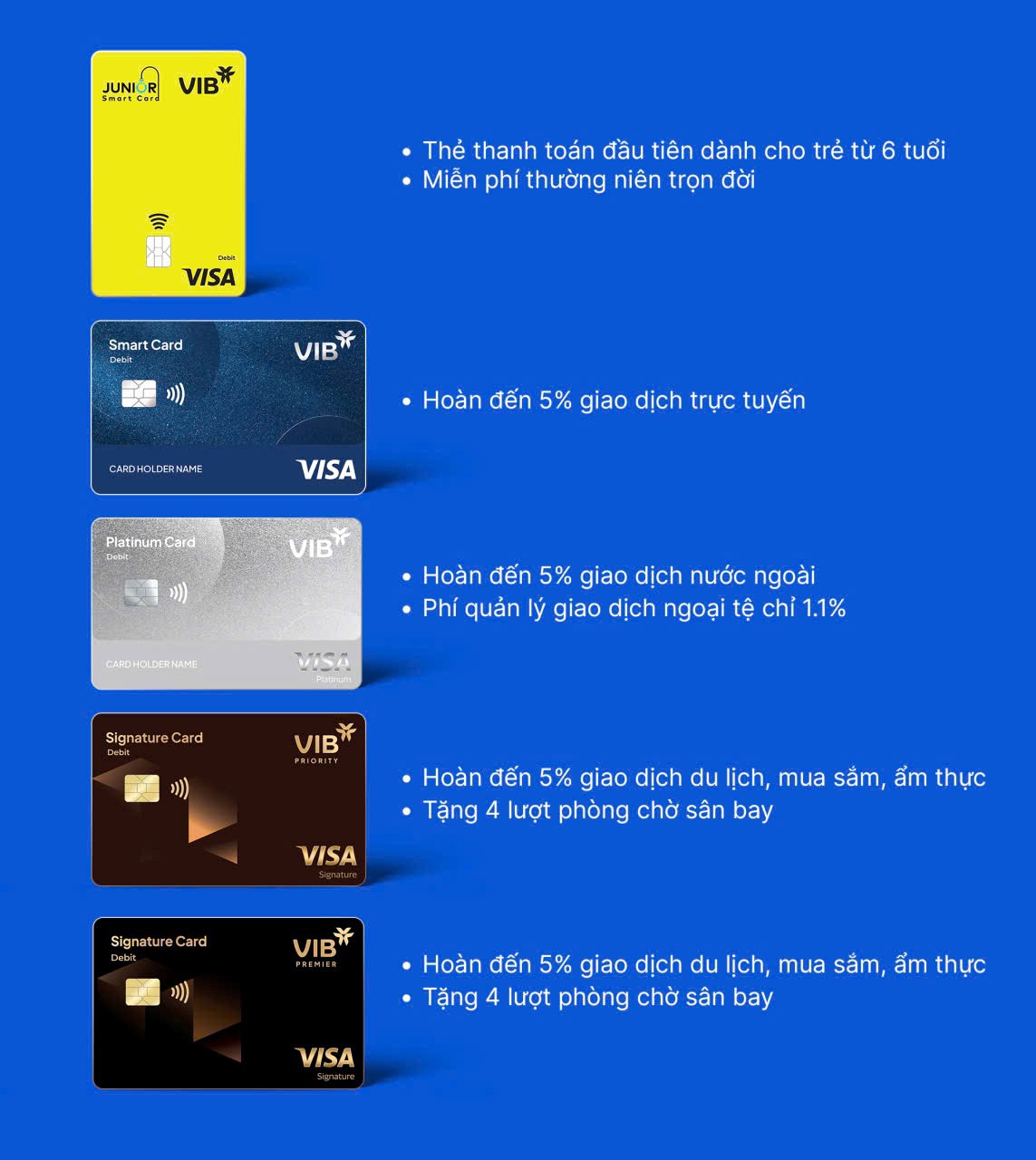 Bộ sản phẩm hoàn toàn mới, đáp ứng nhu cầu đa dạng khách hàng. Ảnh: VIB