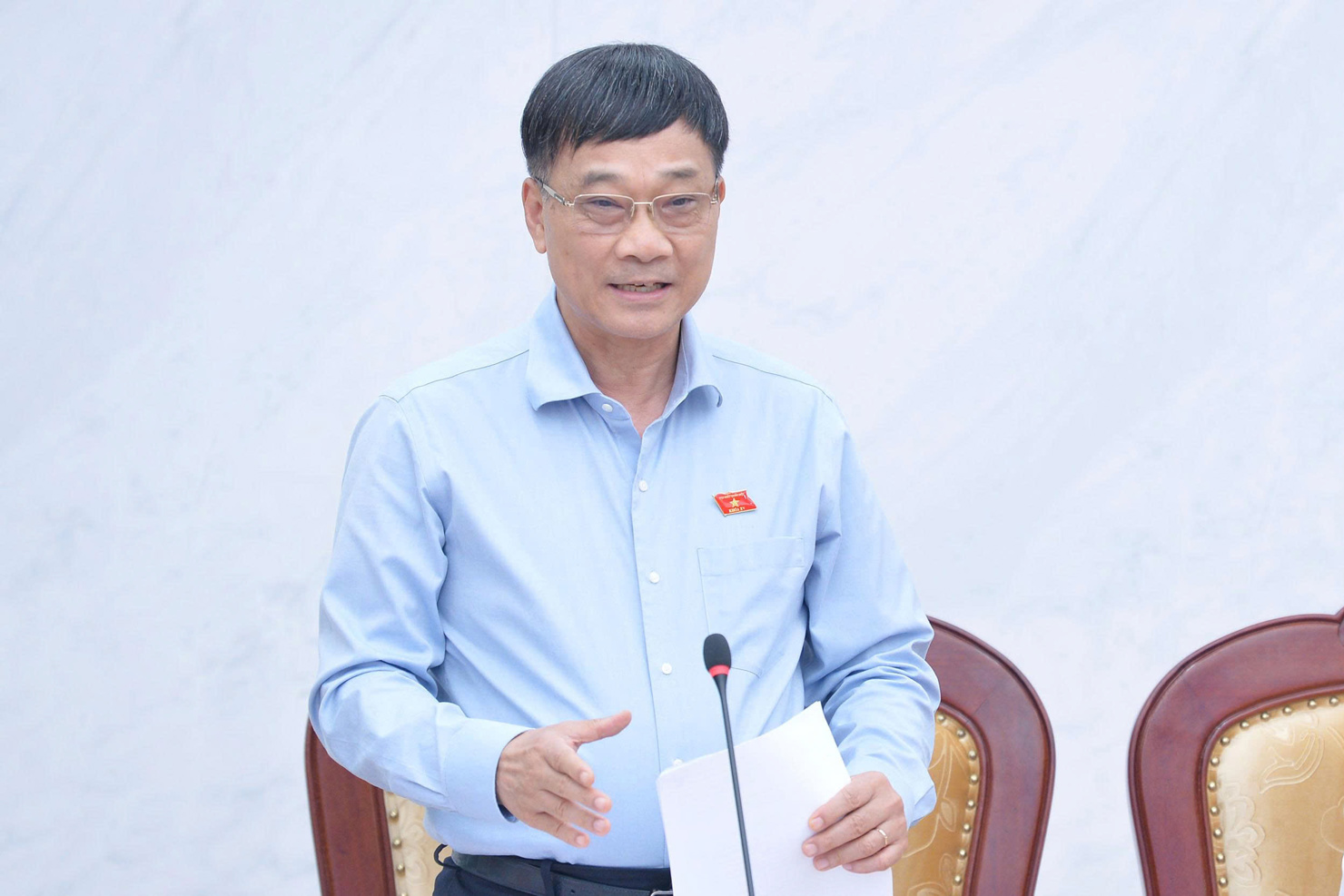 Phó Chủ tịch Quốc hội Vũ Hồng Thanh phát biểu tại cuộc làm việc.