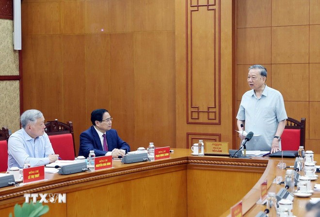 Tổng B&iacute; thư T&ocirc; L&acirc;m ph&aacute;t biểu. Ảnh: Thống Nhất/TTXVN. &nbsp;