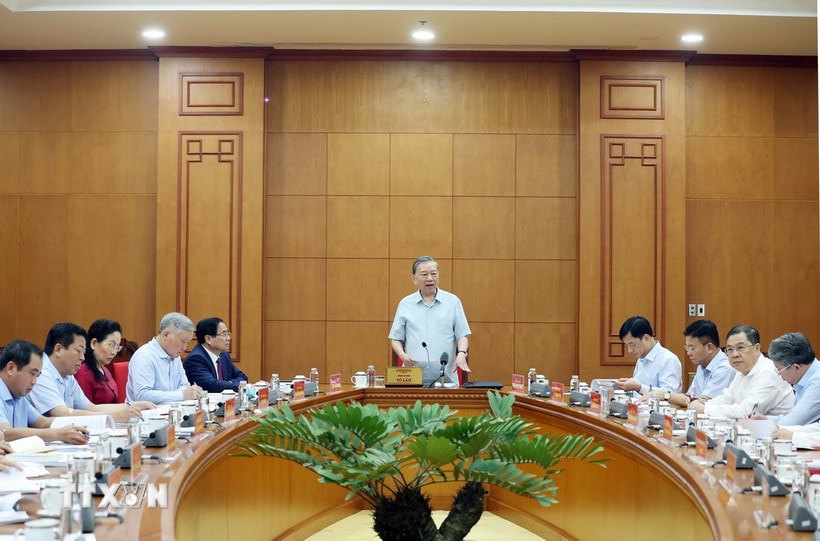 Tổng B&iacute; thư T&ocirc; L&acirc;m ph&aacute;t biểu. Ảnh: Thống Nhất/TTXVN. &nbsp;