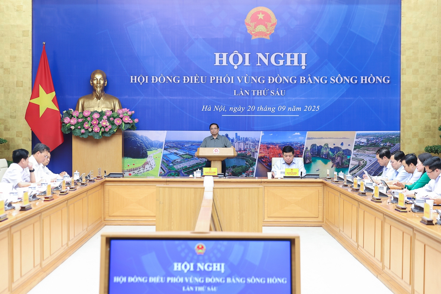 Hội nghị Hội đồng điều phối v&ugrave;ng Đồng bằng s&ocirc;ng Hồng lần thứ 6. Ảnh: VGP/Nhật Bắc