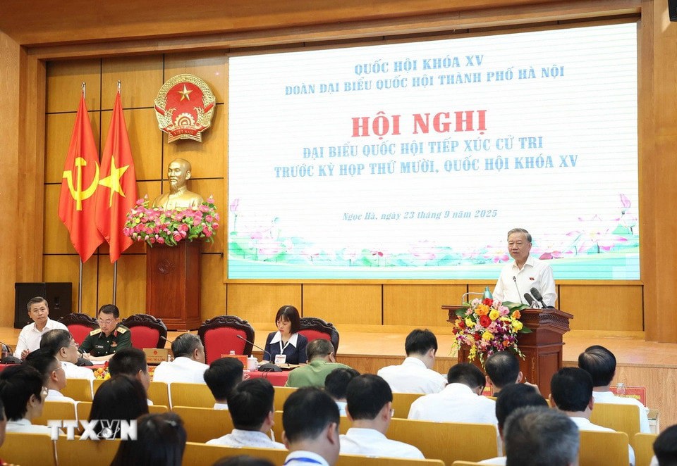 Tổng B&iacute; thư T&ocirc; L&acirc;m ph&aacute;t biểu. Ảnh: Thống Nhất/TTXVN. &nbsp;