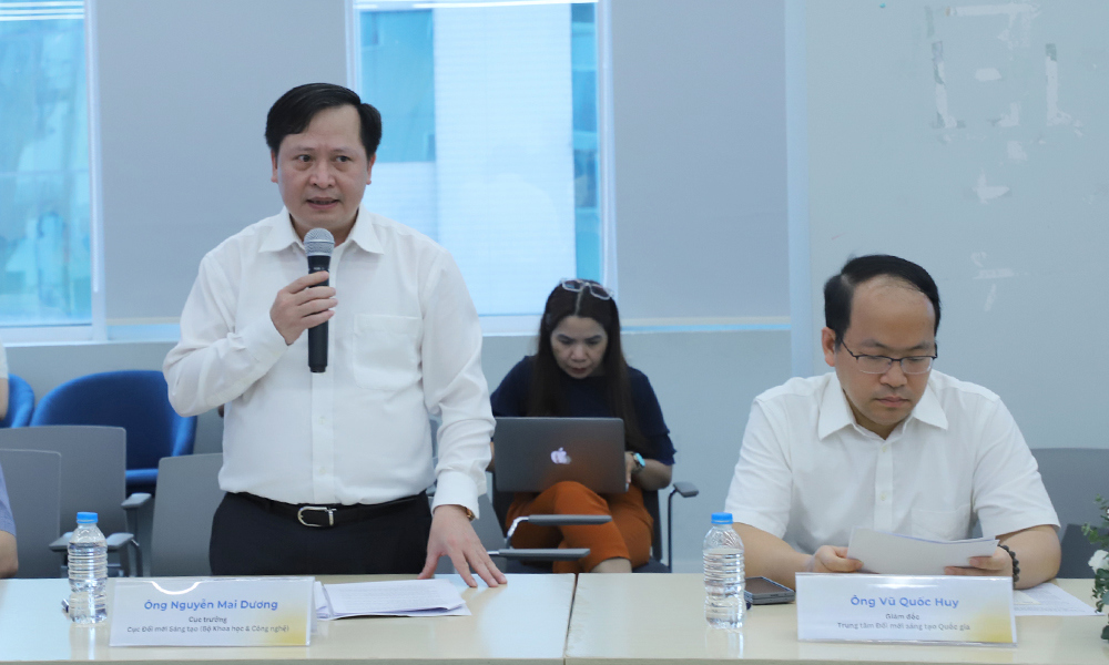 &Ocirc;ng Nguyễn Mai Dương - Cục trưởng Cục Đổi mới s&aacute;ng tạo (Bộ Khoa học v&agrave; C&ocirc;ng nghệ) chia sẻ th&ocirc;ng tin về&nbsp;Lễ hưởng ứng Ng&agrave;y hội Đổi mới s&aacute;ng tạo Quốc gia.&nbsp;
