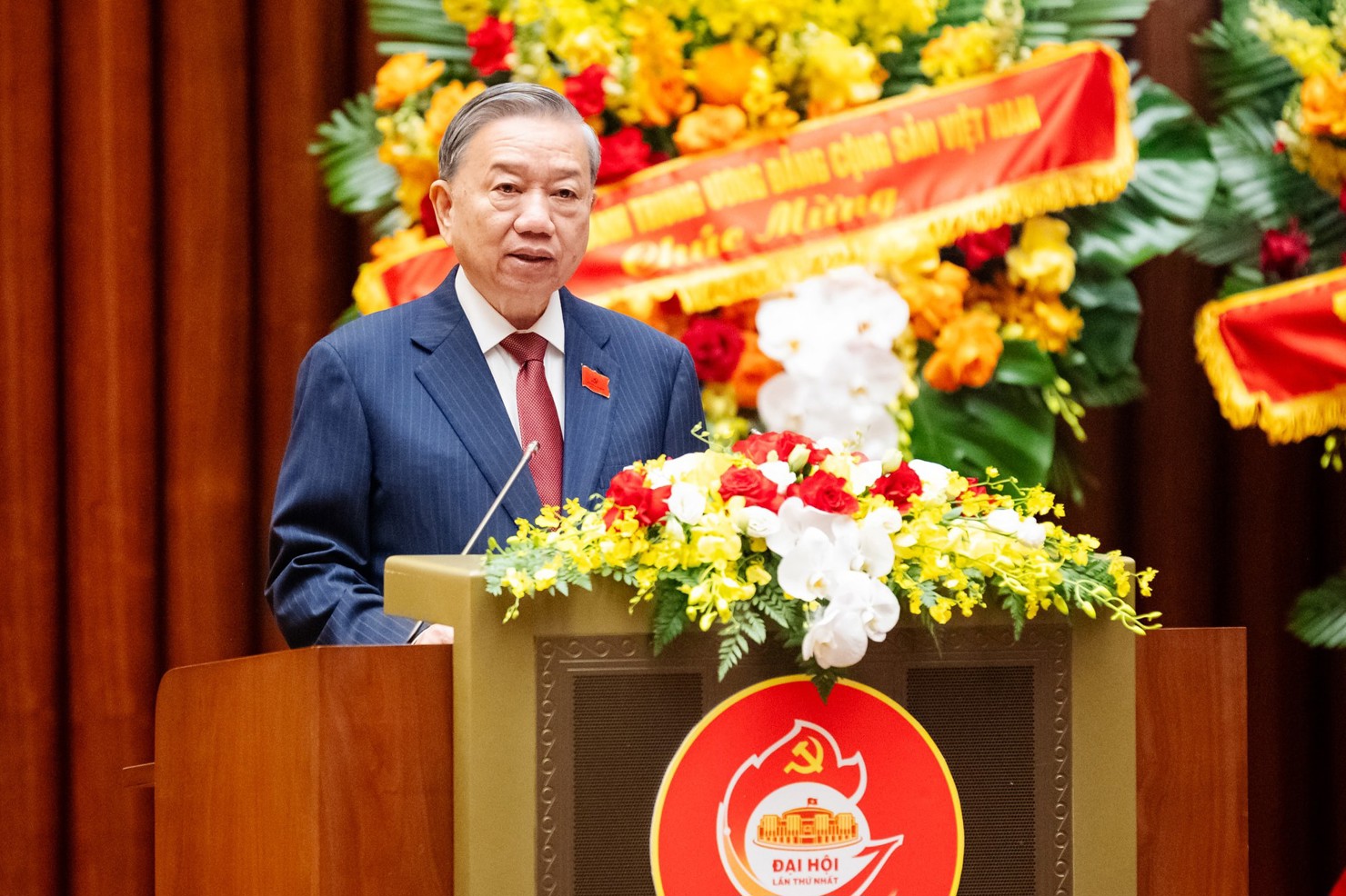 Tổng B&iacute; thư T&ocirc; L&acirc;m ph&aacute;t biểu tại Đại hội đại biểu Đảng bộ Quốc hội lần thứ nhất, nhiệm kỳ 2025-2030 - Ảnh: VGP. &nbsp;
