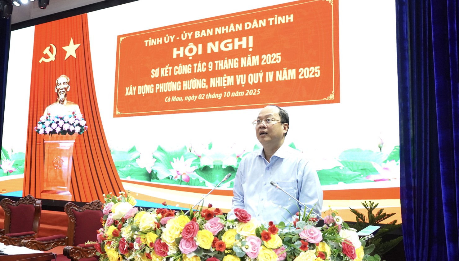 B&iacute; thư Tỉnh ủy C&agrave; Mau Nguyễn Hồ Hải đ&atilde; chỉ r&otilde; m&ocirc;̣t s&ocirc;́ nhiệm vụ trọng t&acirc;m qu&yacute; IV của tỉnh C&agrave; Mau. Ảnh:&nbsp;Trang Th&ocirc;ng tin điện tử C&agrave; Mau