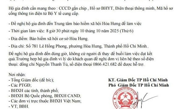 Văn bản giả mạo Giám đốc BHXH TP. Hồ Chí Minh