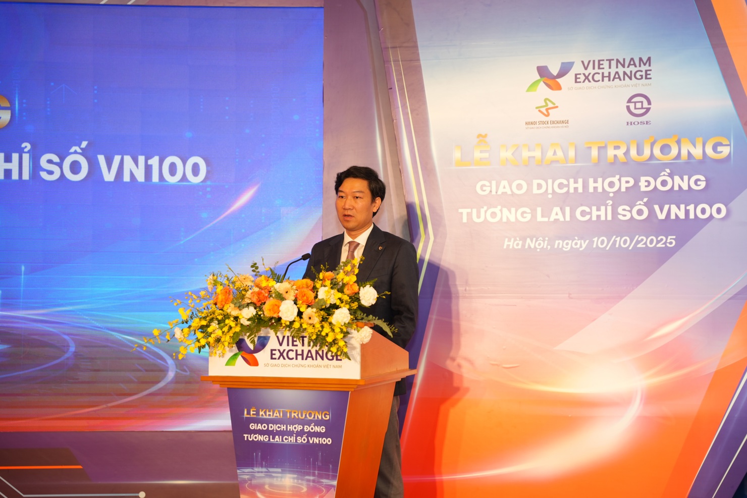 Ông Vũ Quang Đông – Chủ tịch Công ty quản lý Quỹ Vietcombank phát biểu tại Lễ ra mắt.