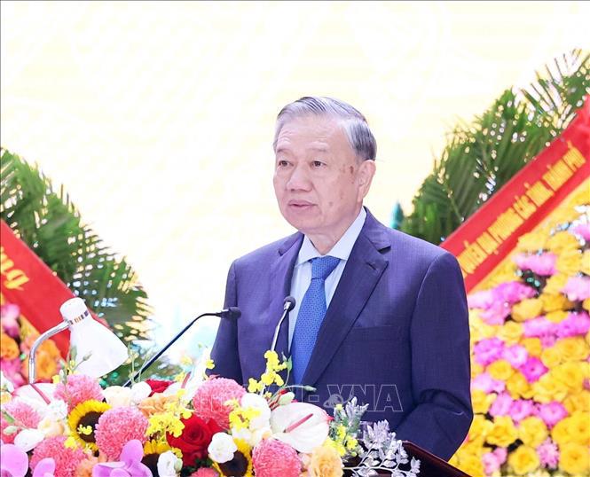Tổng B&iacute; thư T&ocirc; L&acirc;m ph&aacute;t biểu tại lễ kỷ niệm. Ảnh: TTXVN
