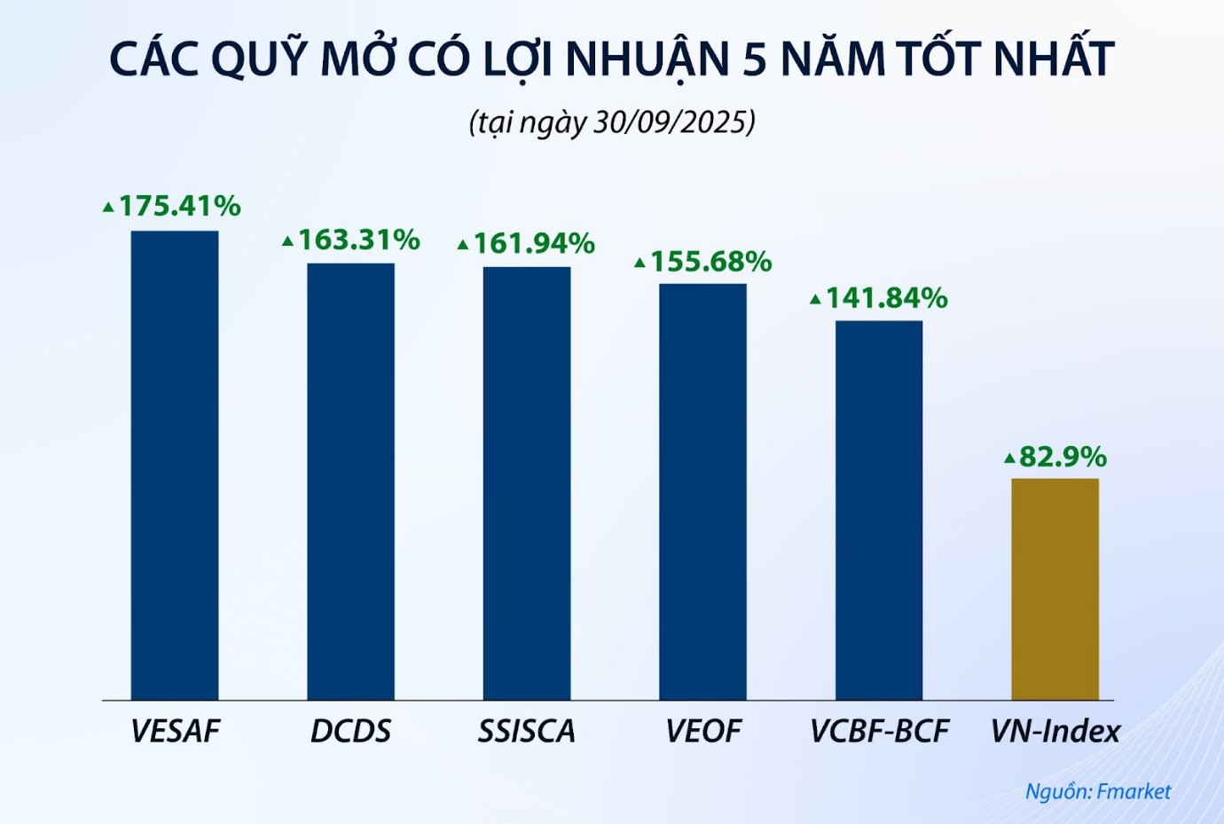 Nắm giữ quỹ mở từ 5 năm có thể đạt lợi nhuận gấp đôi thị trường. Ảnh: Fmarket.