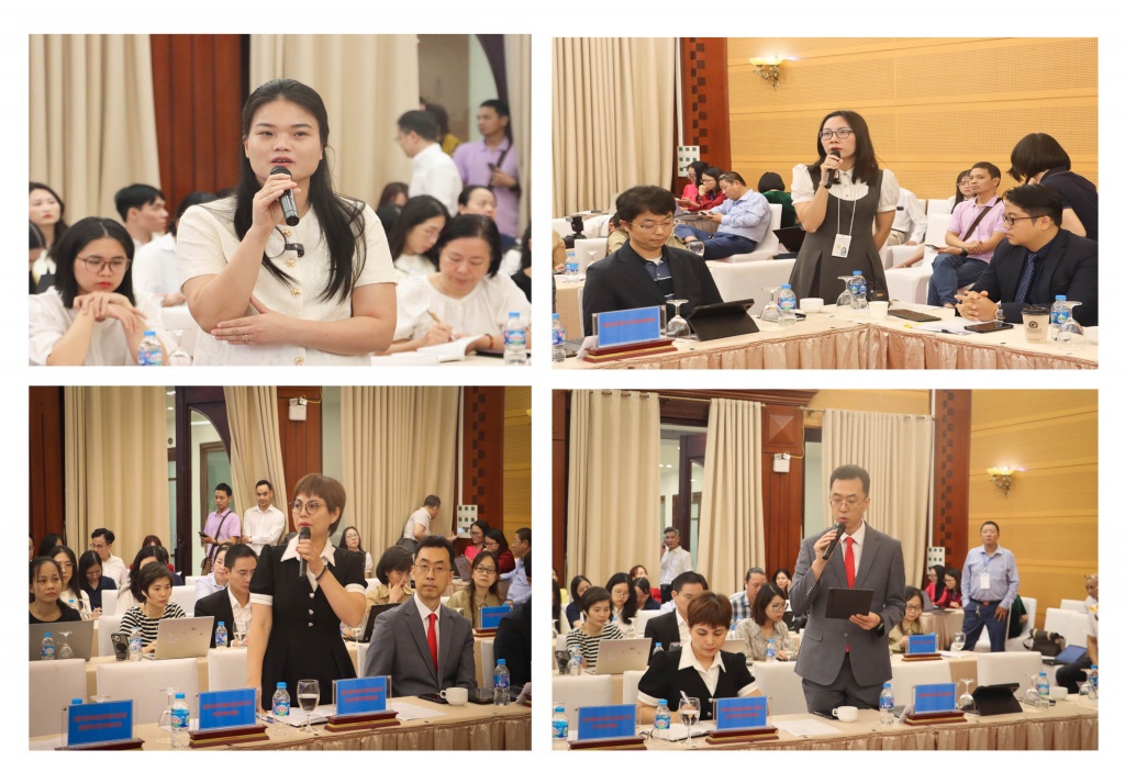 Đại diện cộng đồng DN trong và ngoài nước chia sẻ tại Tọa đàm. Ảnh: Thái Bình