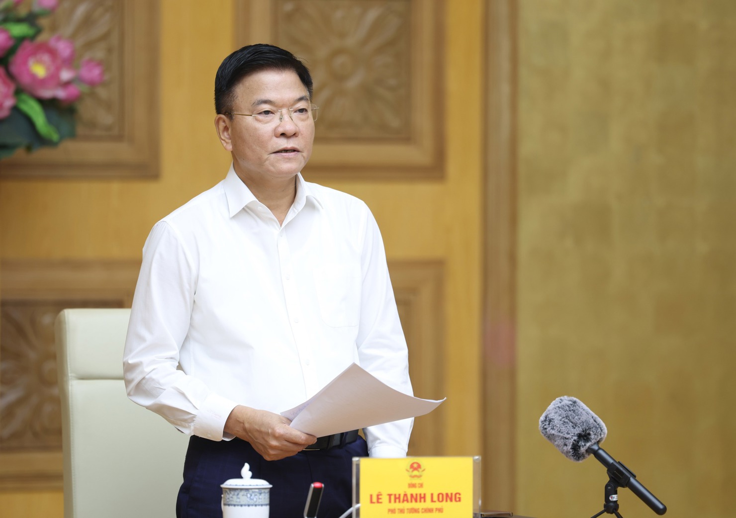 Phó Thủ tướng Lê Thành Long phát biểu chỉ đạo tại cuộc họp. Ảnh: VGP.