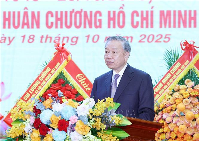Tổng Bí thư Tô Lâm, Bí thư Quân úy Trung ương phát biểu - Ảnh: TTXVN