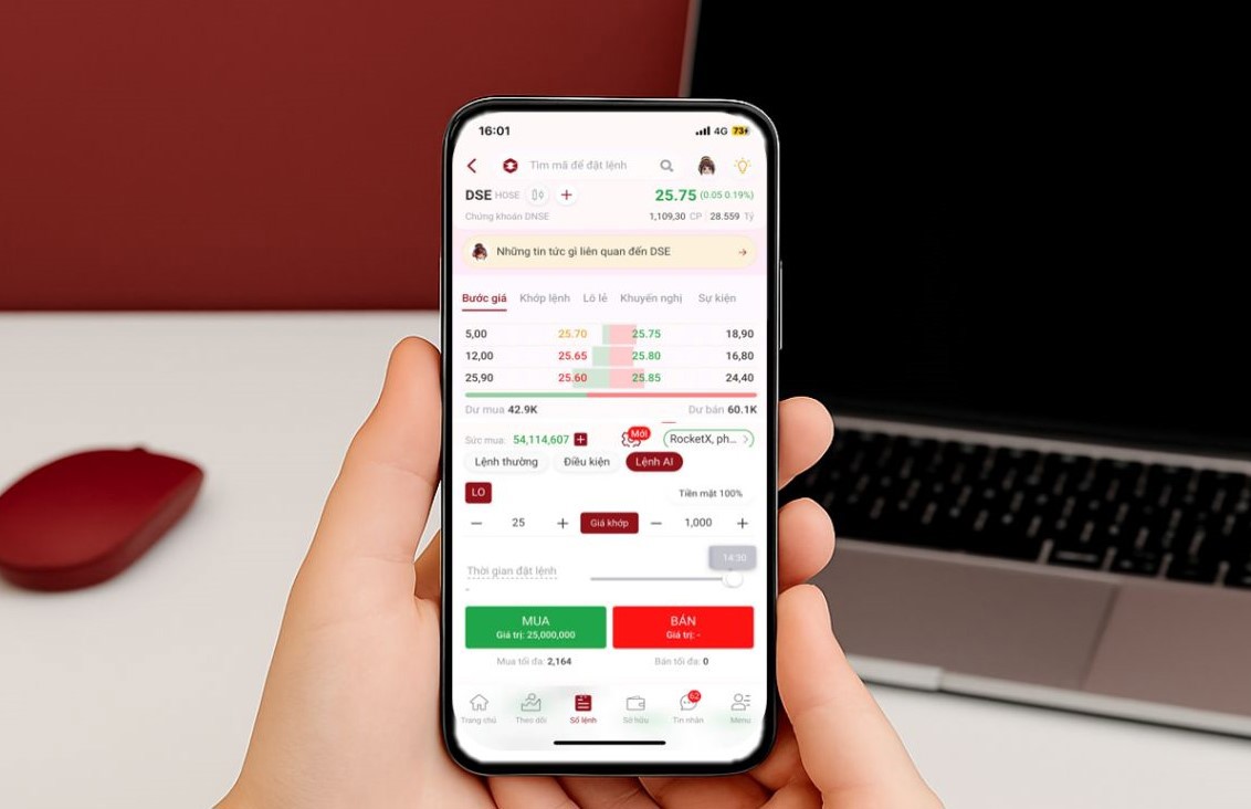 Lệnh AI của DNSE là một bước tiến mang tính “cách mạng” giúp tối ưu giá và khả năng khớp lệnh, đặc biệt với nhóm nhà đầu tư tổ chức hoặc giao dịch khối lượng cao