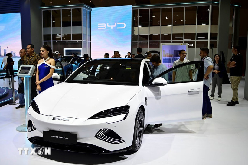 Mẫu xe điện của BYD, Trung Quốc. (Ảnh: THX/TTXVN).