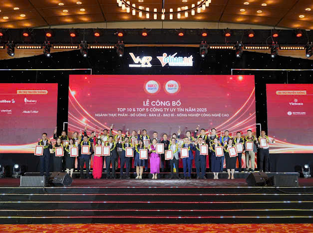 Công bố  Top 10 & Top 5 Công ty uy tín ngành Thực phẩm - Đồ uống - Bán lẻ - Bao bì - Nông nghiệp công nghệ cao năm 2025.