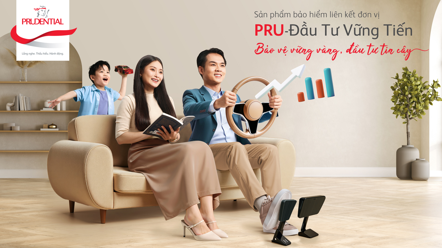 Sản phẩm PRU- Đầu tư vững tiến là giải pháp tài chính tối ưu kết hợp giữa đầu tư, bảo vệ và đặc quyền chuyển giao giá trị tích lũy. Ảnh: Prudential.