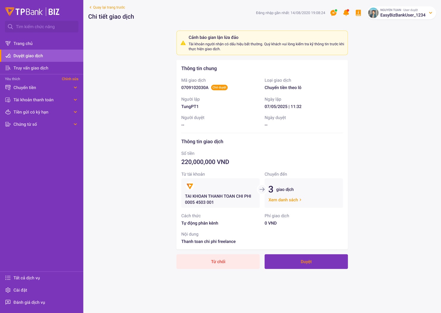 TPBank cảnh b&aacute;o gian lận lừa đảo.