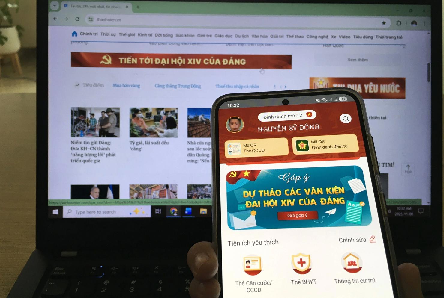 Hơn 2,1 triệu &yacute; kiến đ&oacute;ng g&oacute;p v&agrave;o dự thảo c&aacute;c Văn kiện tr&igrave;nh Đại hội XIV của Đảng qua VNeID.