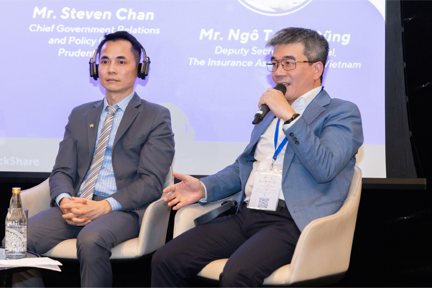 &Ocirc;ng Ng&ocirc; Trung Dũng - Ph&oacute; Tổng Thư k&yacute; Hiệp hội Bảo hiểm Việt Nam chia sẻ tại Hội nghị thượng đỉnh doanh nghiệp Anh-Việt 2025. Ảnh: Prudential.