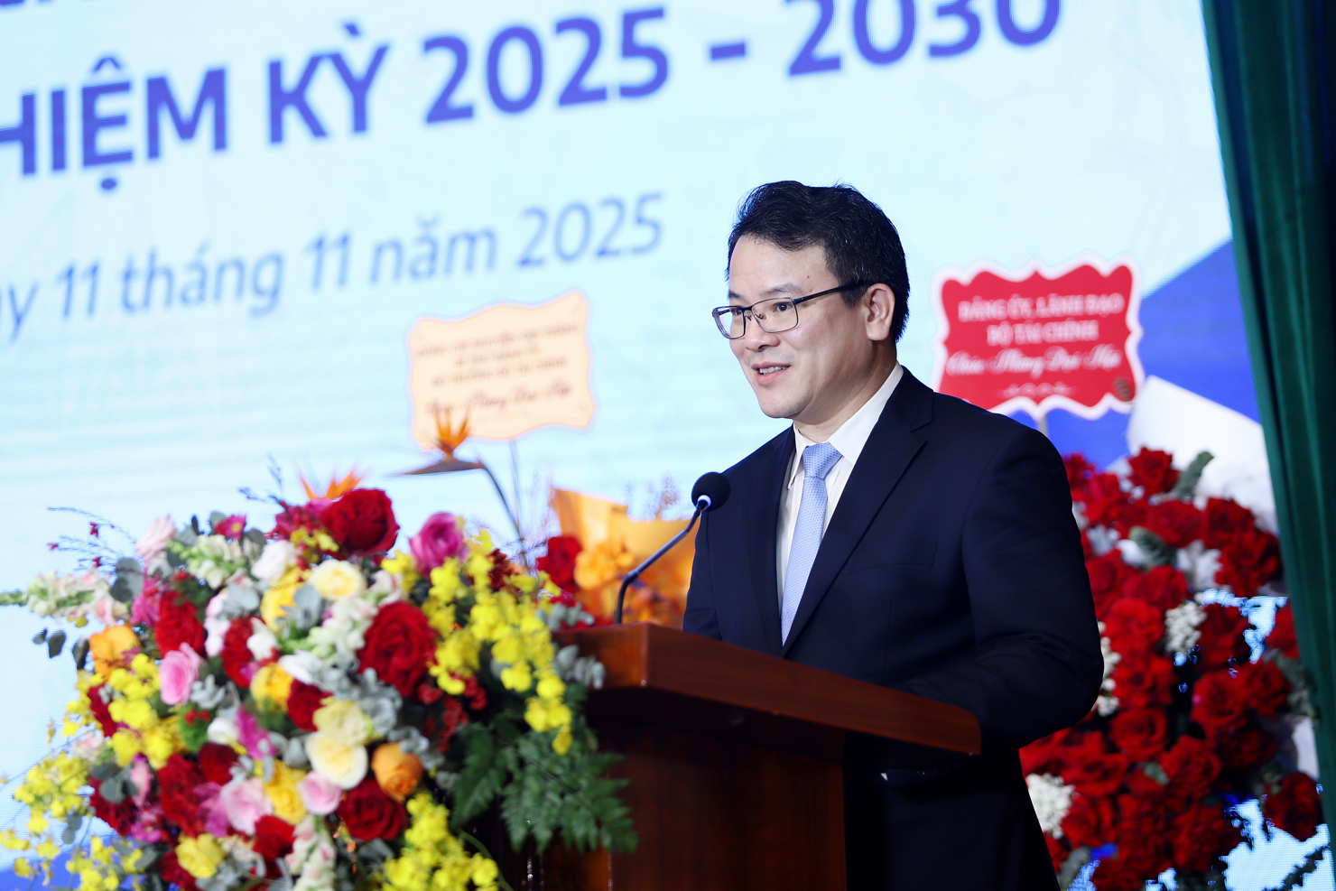 Thứ trưởng Bộ T&agrave;i ch&iacute;nh Trần Quốc Phương ph&aacute;t biểu chỉ đạo tại&nbsp;Đại hội Đại biểu Đo&agrave;n Thanh ni&ecirc;n Cộng sản Hồ Ch&iacute; Minh Bộ T&agrave;i ch&iacute;nh lần thứ I.