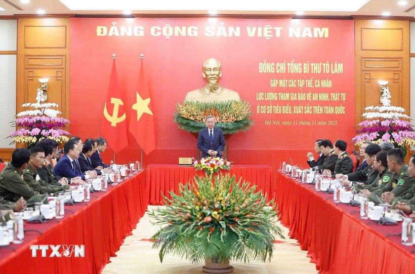 Tổng B&iacute; thư T&ocirc; L&acirc;m ph&aacute;t biểu. Ảnh: Thống Nhất/TTXVN.