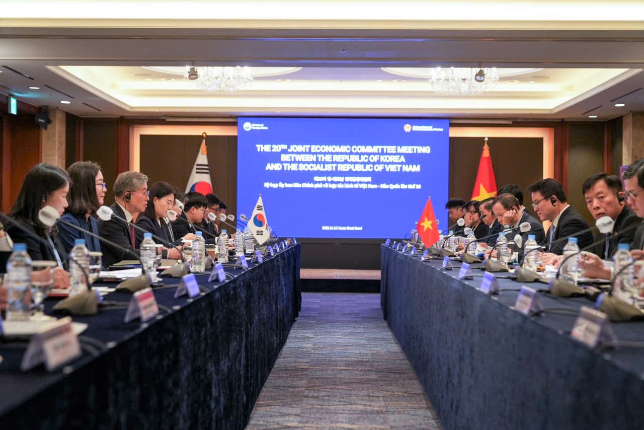 To&agrave;n cảnh&nbsp;Kỳ họp Ủy ban li&ecirc;n Ch&iacute;nh phủ hợp t&aacute;c kinh tế v&agrave; khoa học kỹ thuật Việt Nam - H&agrave;n Quốc lần thứ 20.