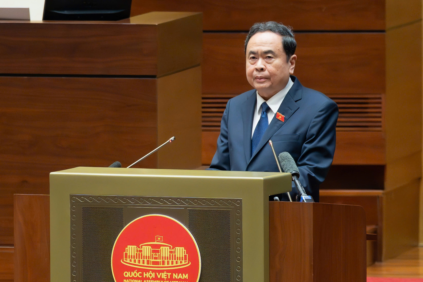 Chủ tịch Quốc hội Trần Thanh Mẫn ph&aacute;t biểu khai mạc Hội nghị.