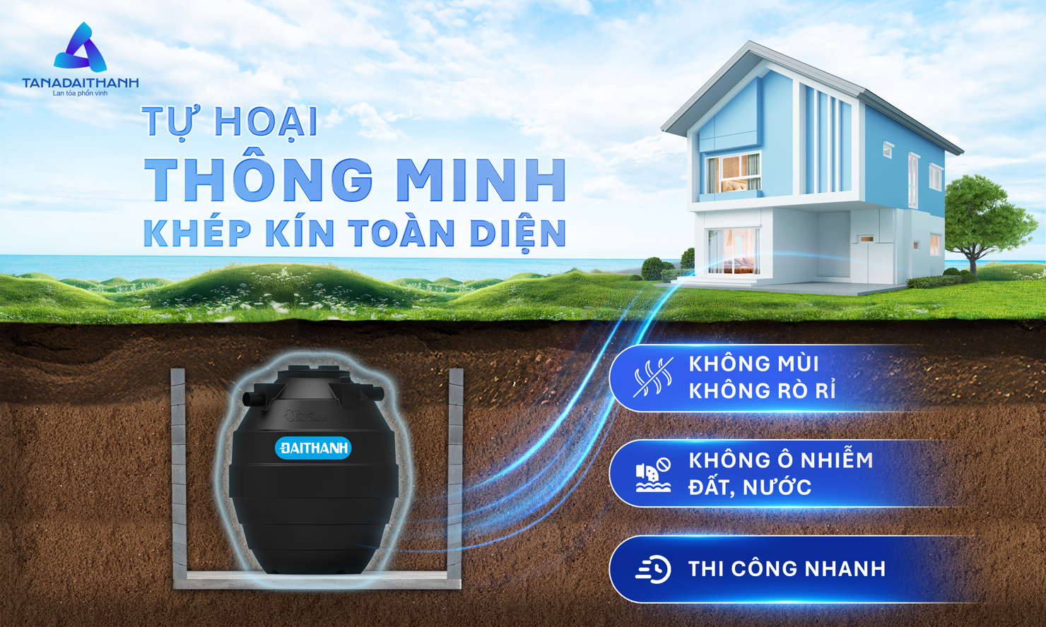 Bồn tự hoại thế hệ mới Đại Th&agrave;nh - sản phẩm được trao danh hiệu Top 10