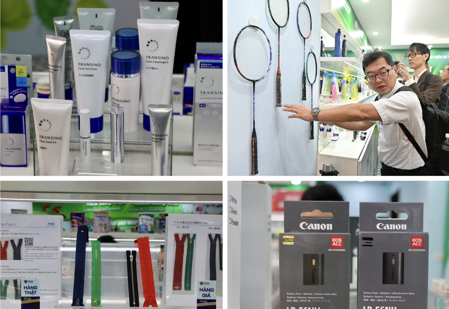 Tr&ecirc;n 500 sản phẩm thật - giả, được lực lượng quản l&yacute; thị trường thu thập trong qu&aacute; tr&igrave;nh kiểm tra, xử l&yacute; vi phạm cũng như c&aacute;c đại diện chủ thể quyền nh&atilde;n hiệu ch&iacute;nh h&atilde;ng phối hợp cung cấp.