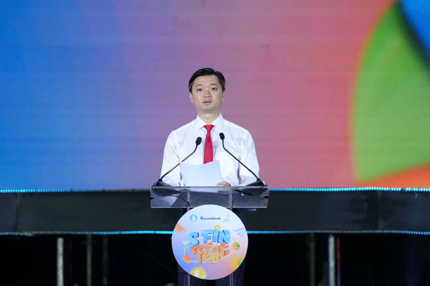 B&iacute; thư Trung ương Đo&agrave;n, Chủ tịch Trung ương Hội Sinh vi&ecirc;n Việt Nam&nbsp;Nguyễn Minh Triết&nbsp; ph&aacute;t biểu tại Chương tr&igrave;nh.