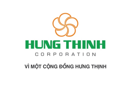 Logo, slogan Tập đoàn Hưng Thịnh - Tập đoàn bất động sản uy tín hàng đầu thị trường với 18 năm kinh nghiệm. Ảnh HT