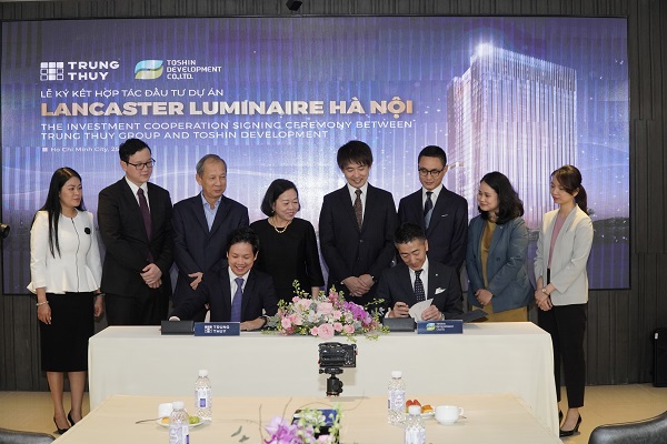 Tập đoàn Trung Thủy cùng Toshin Development (thuộc Tập đoàn Takashimaya - Nhật Bản) đã chính thức ký kết hợp tác đầu tư vào dự án Lancaster Luminaire. Ảnh Lê Na