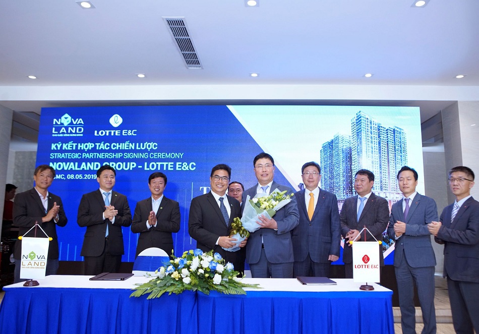 Lotte E&C trở thành Nhà thầu thi công chính cho 3 dự án căn hộ cao cấp do Novaland phát triển. Ảnh NVL