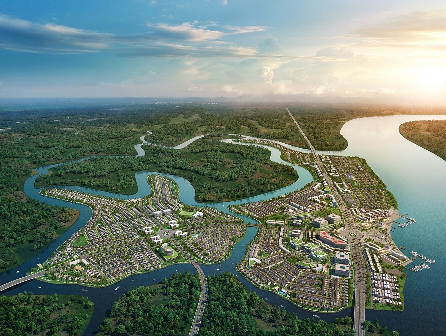 Dự án Aqua City với quy mô hơn 600ha được phát triển theo mô hình đô thị sinh thái thông minh. Ảnh NVL