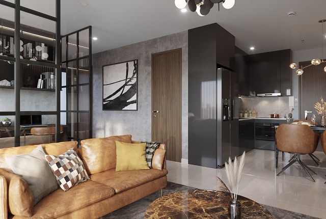 Định hướng thiết kế nội thất tại căn hộ 2PN + 1 dự &aacute;n The Beverly Solari. Ảnh: VHM