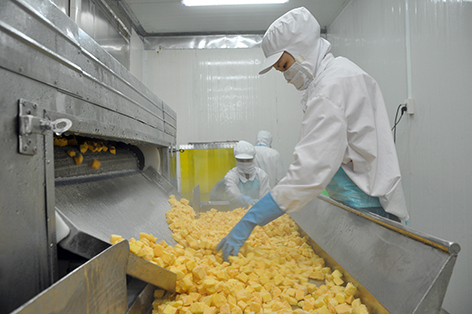 Dù gặp nhiều khó khăn, nhưng trong tháng 7 ngành sản xuất chế biến thực phẩm của tỉnh Hậu Giang vẫn tăng trưởng 11,64% Ảnh: T. Ngọc