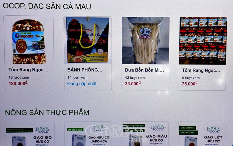 Đa dạng về sản phẩm, trình bày bắt mắt, tạo thuận tiện cho người mua hàng lựa chọn trên sàn thương mại điện tử madeincamau.com. Ảnh: Trần Nguyên